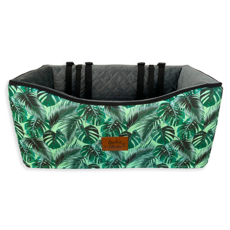 Car Pet Booster Double Seat | Tropical Leaves
