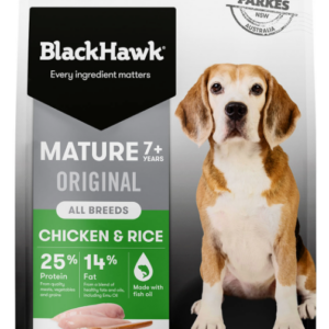 Black Hawk dog food Chicken & Rice | mature 7+ years - 3kg Bag