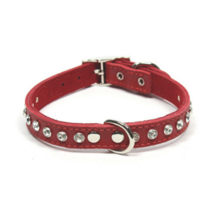Glamour Leather Dog Collar | Red - FINAL SALE. NO RETURNS.