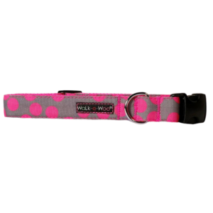 Polka Dot Collar | Neon Pink on Grey