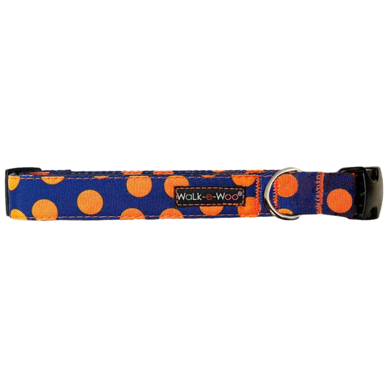 Polka Dot Collar | Orange on Blue