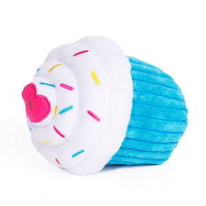 Birthday Cupcake Plush Dog Toy | Blue