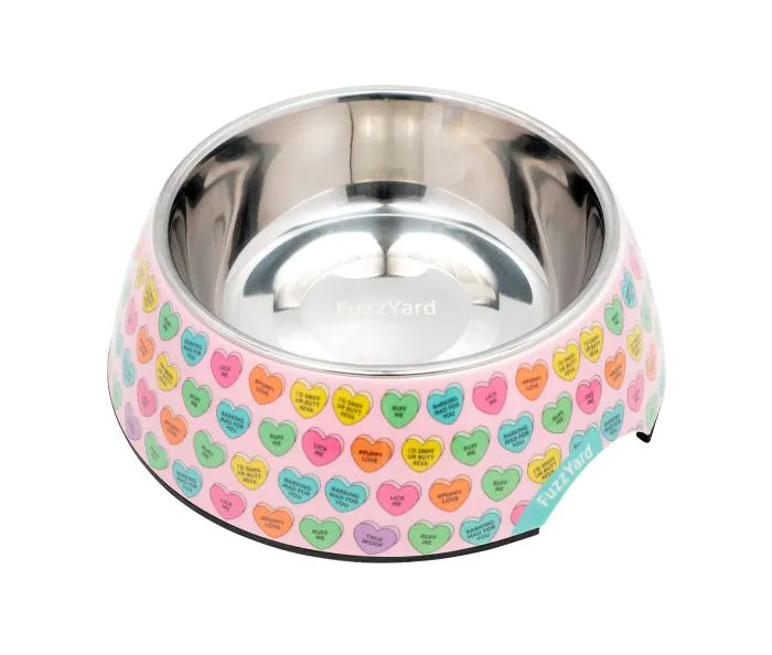 FuzzYard - Candy Hearts Dog Bowl